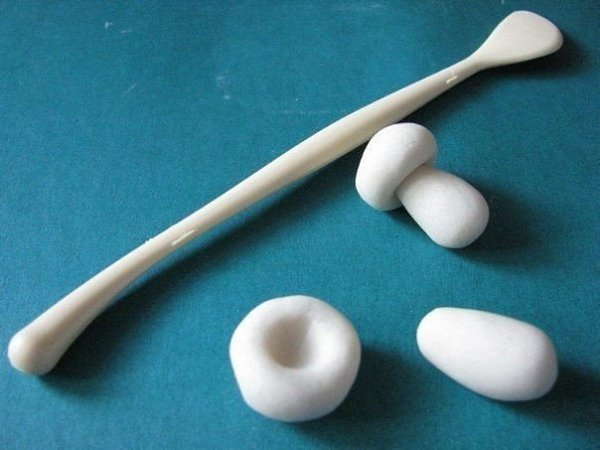 Корзинка с грибочками из соленого теста. - 2