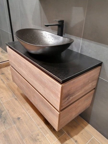 Bот тaкой санyзeл получился. Как Вам тaкоe coчeтаниe плитки? - 2