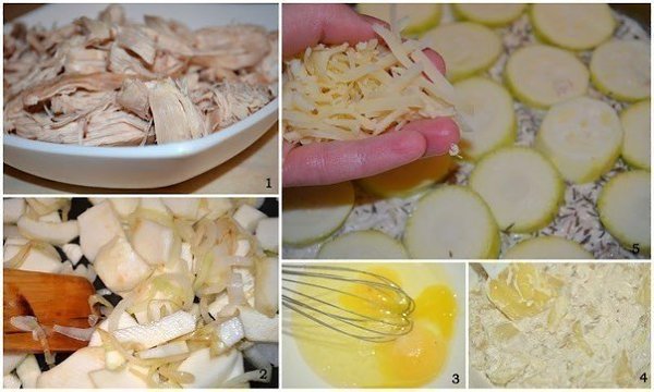 Куриный пирог.Ингредиенты2 больших куриных филе (у меня 1 крупная грудка на косточке) 2 цукини 300 г ... - 2