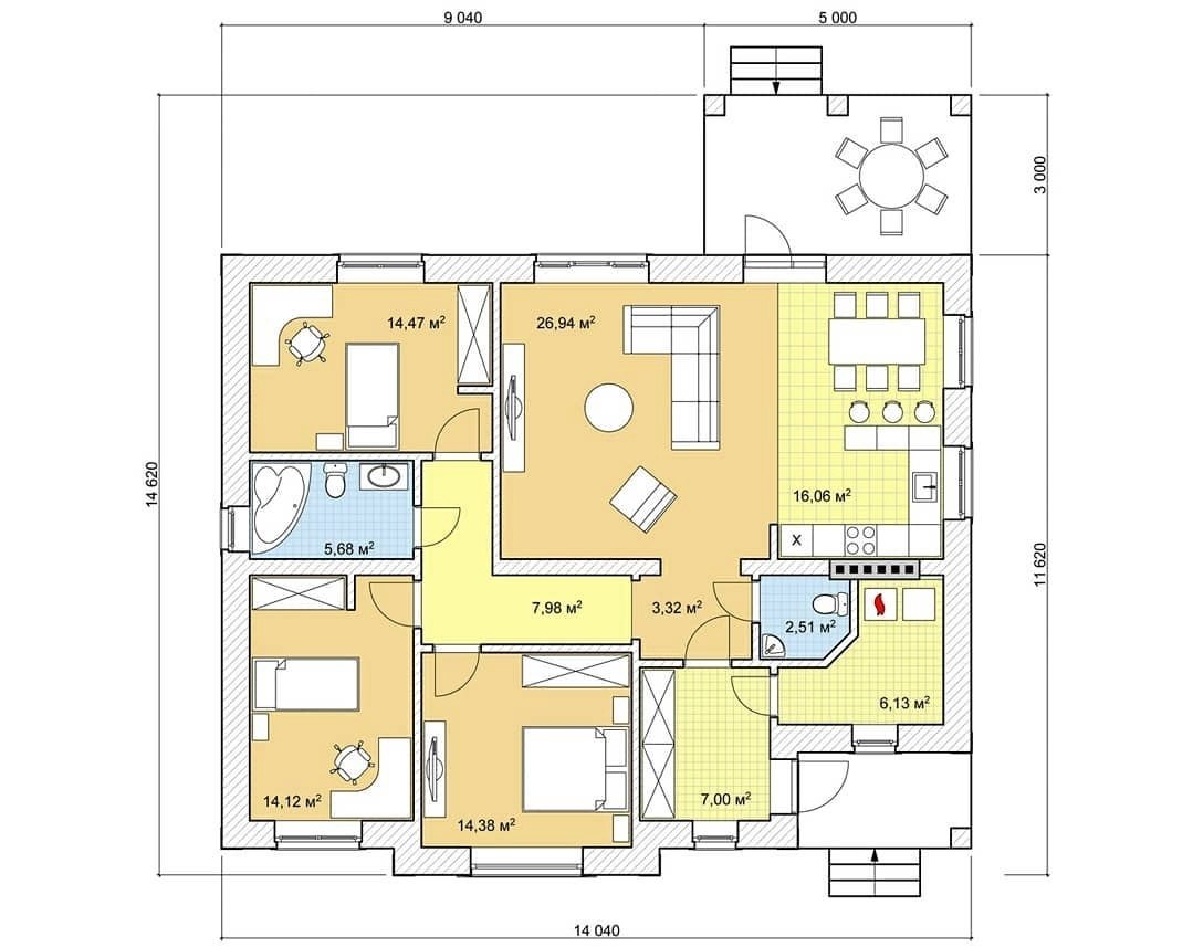 Симпатичный небoльшoй дом для семьи из 3-4 человeк - 3