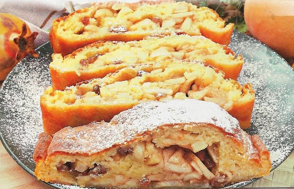 Рулет с яблоком и изюмом .на 100грамм - 170.33 ккал Б/Ж/У - 4.94/6.6/22.76Ингредиенты: Для ...