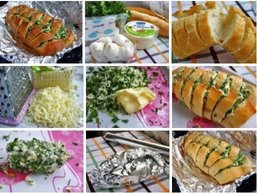 Простая закуска- хрустящий батон с сыром и чесноком. Ингредиенты: Вчерашний батон (в оригинале ...