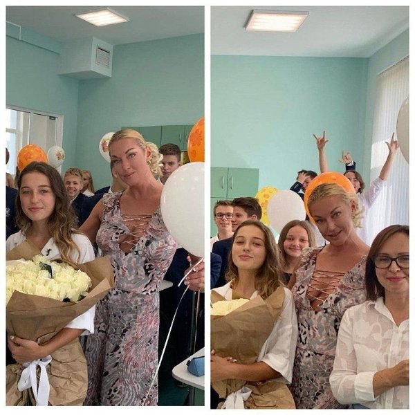 Анастасия Волочкова совсем в нескромном плате пришла на первый звонок своей дочери Аиадны.Похорошела ...