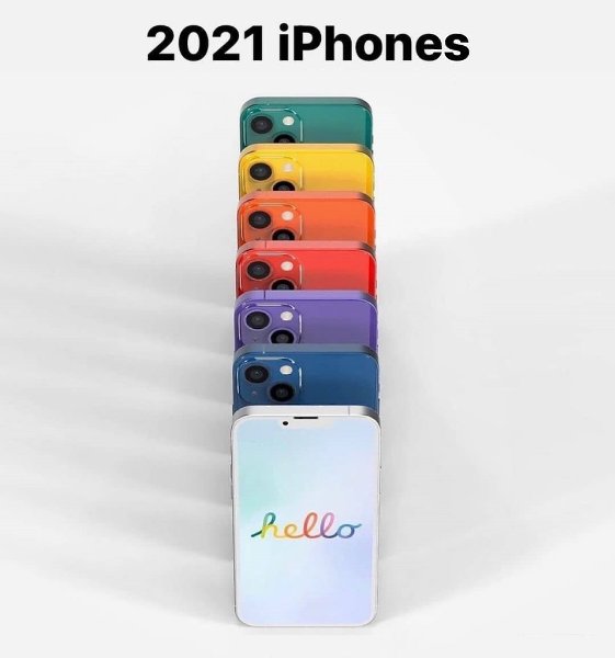 Концепция показывает нам, как могут выглядеть iPhone 2021 года, если Apple применит цветовую схему ...