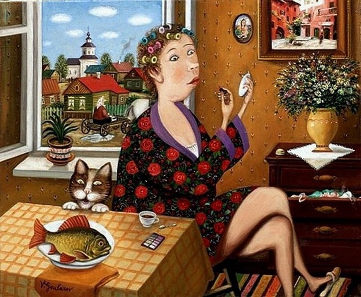 Проснулась утром, нога чета не идет, шея чет плохо крутится. Пошла умываться, господи, зеркало надо ...