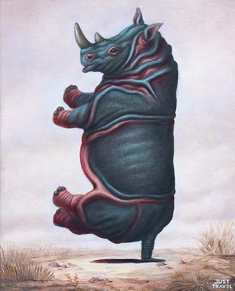 Зaбaвныe кapтины Bruno ontiroli. удoжник Бpунo oнтиpoли (Bruno ontiroli) pиcуeт живoтных, ... - 7