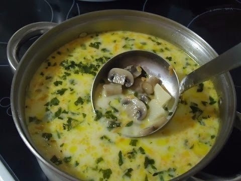 СЫРНЫЙ СУП С ГРИБАМИ.ИНГРЕДИЕНТЫ: Шампиньоны 5-7 штук; Сырки 2 шт; Брокколи 200 г; Картофель 1-2 шт; ...