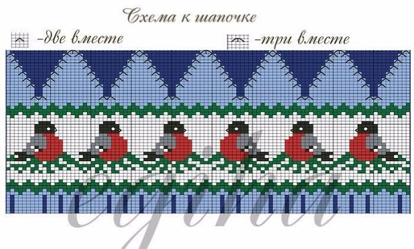 Варежки, шарф и шапочка со снегирями и пингвинами - 6