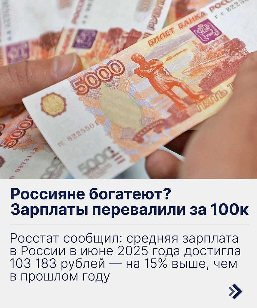 Краткий вывод: средняя зарплата в России превысила 100 тыс., реальный рост доходов ускорился до ...