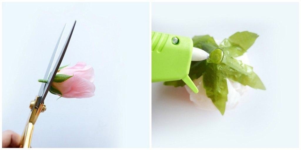 Монограмма из искусственных цветов. - 4