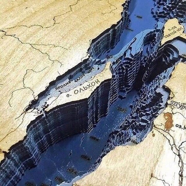 На картинке – Байкал без воды. Теперь понятно, почему это самое глубокое озеро в мире! Его средняя ...