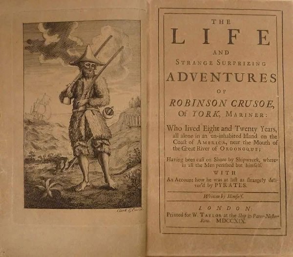 :) 306 лет назад, 25-го апреля 1719-го года впервые увидел свет "Робинзон Крузо" - роман, ... - 2