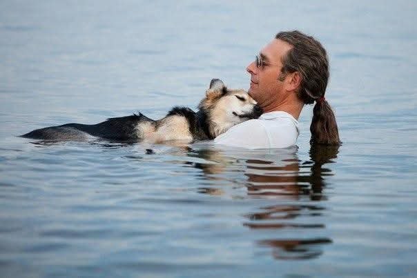 :) Каждую ночь этот человек нес свою 19-летнюю собаку в теплую воду озера, чтобы заставить ее ...
