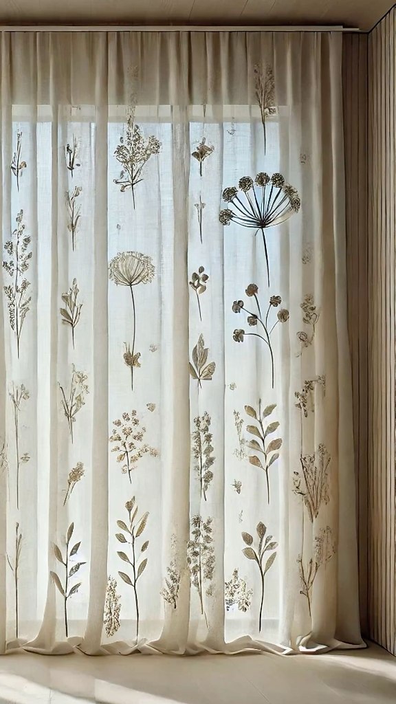 Вышивка на шторах своими руками — это способ добавить в интерьер нежности, уюта и индивидуальности. ... - 2