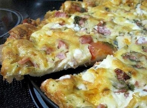 Пицца минутка – отменный вкус без особых хлопот .Ингредиенты: Для теста: Сметана – 4 ст. ...