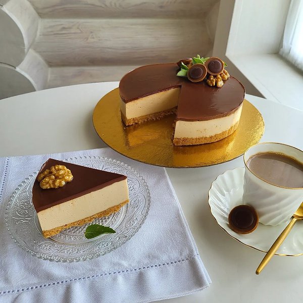 Кофейный чизкейк без выпечки. Для любителей кофейного вкуса - то что нужно. Получается не очень ...