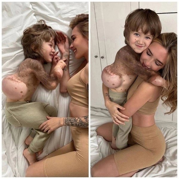Сильная мама, оба выглядите прекрасно на этой фотографии.